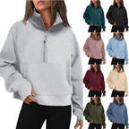 Damen Hoodie mit hohem Kragen und Reißverschluss