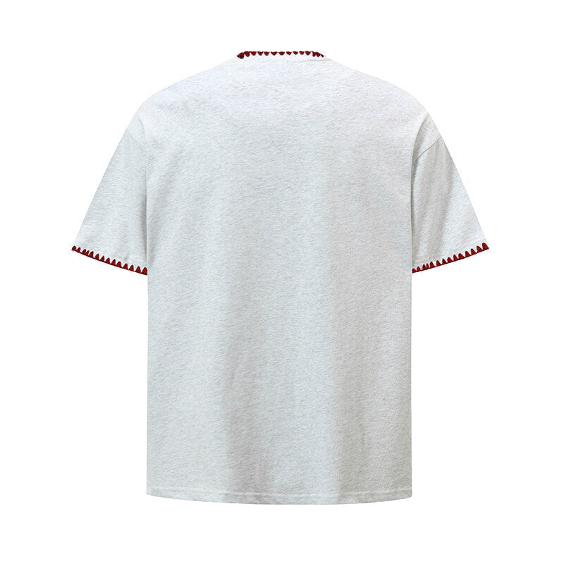 Damen lässiges T-Shirt mit kreativem Kragen R&B