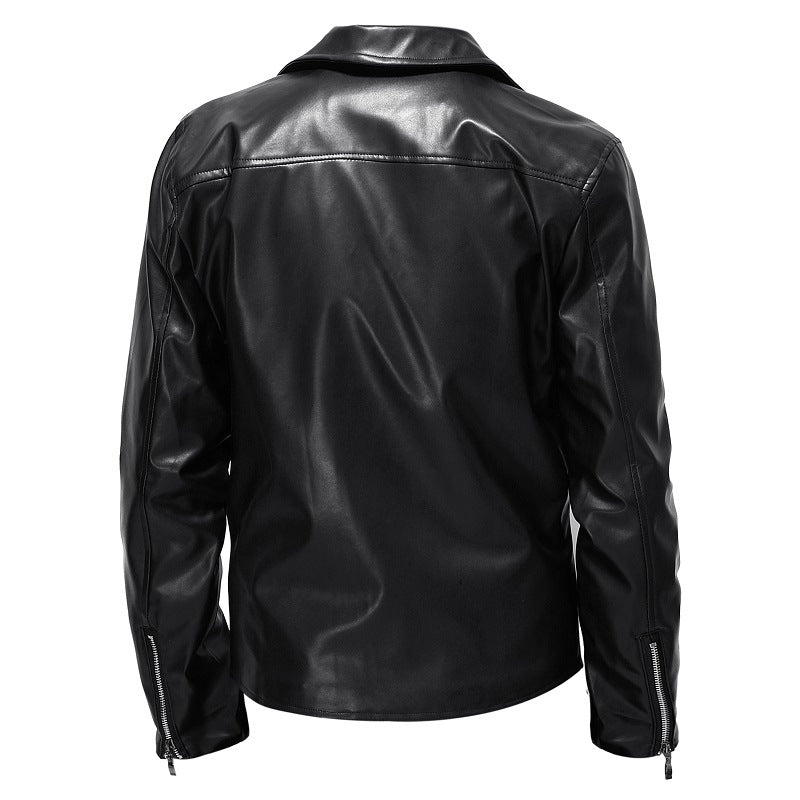 Herren Bikerjacke aus hochwertigem Kunstleder R&B