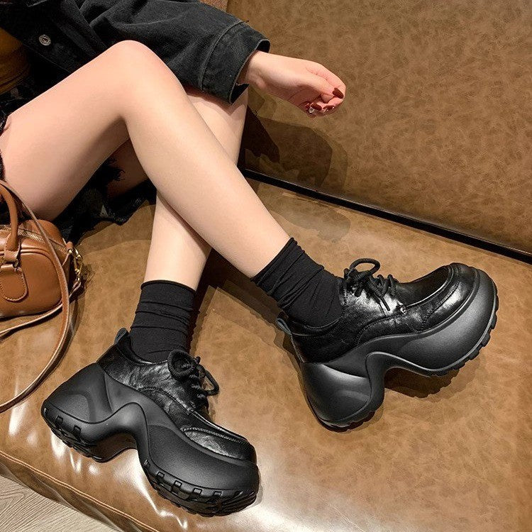 Damen Trendige Chunky Schnürschuhe mit ausgeprägter Sohle