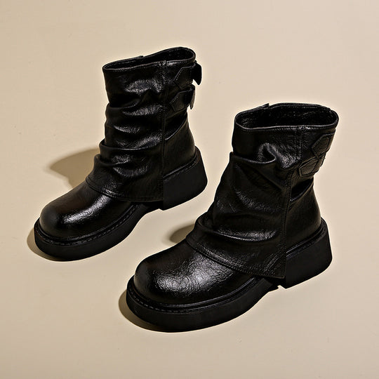 Damen modische Stiefeletten mit asymmetrischem Design und robustem Profil R&B