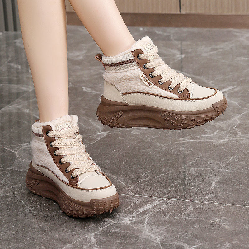 Damen High-Top Sneakers mit weichem Fleece-Futter und rutschfester Sohle R&B