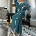 Damen elegante und luftige Bluse mit weitem Schnitt und passender Hose R&B