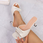 Damen Elegante Sandaletten mit verspieltem Schleifen-Design R&B