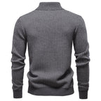 Herren Strickpullover mit modernem Zipper und strukturiertem Design