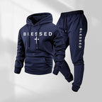 Damen Sweatshirt- und Jogginghose-Set mit modernem Schriftzug und praktischen Taschen