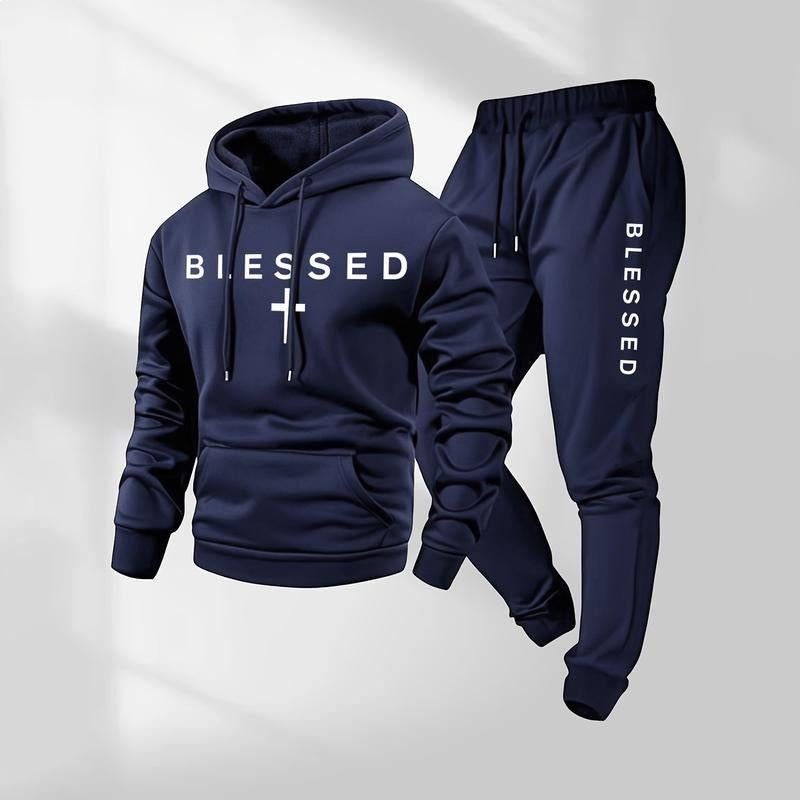Damen Sweatshirt- und Jogginghose-Set mit modernem Schriftzug und praktischen Taschen