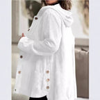 Damen lässige und gemütliche Cordjacke mit Kapuze R&B