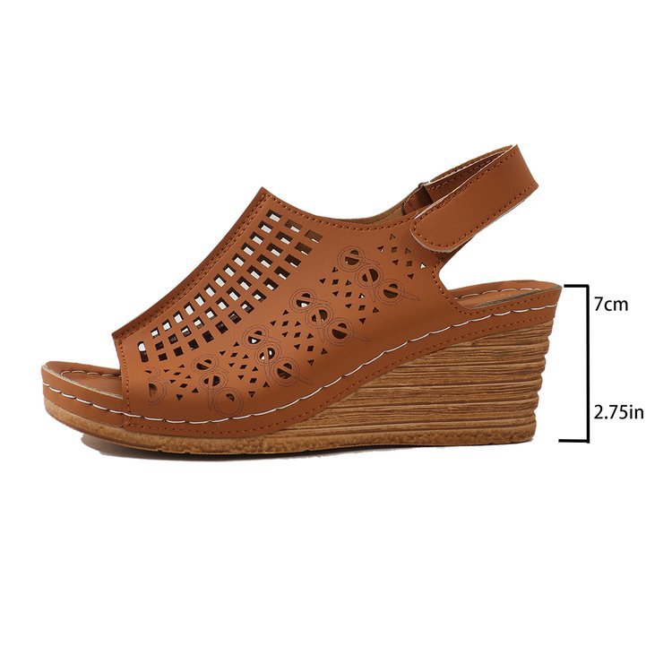 Damen Wedge-Sandalen mit luftiger Perforation und anatomischem Fußbett R&B