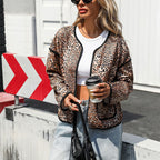 Damen Mit Leopard-Print verzierte Freizeitjacke R&B