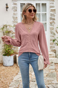 Damen Spitzenbluse mit V-Ausschnitt R&B