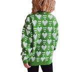 Damen gestrickter Pullover im modernen Herzdesign mit weitem Schnitt R&B