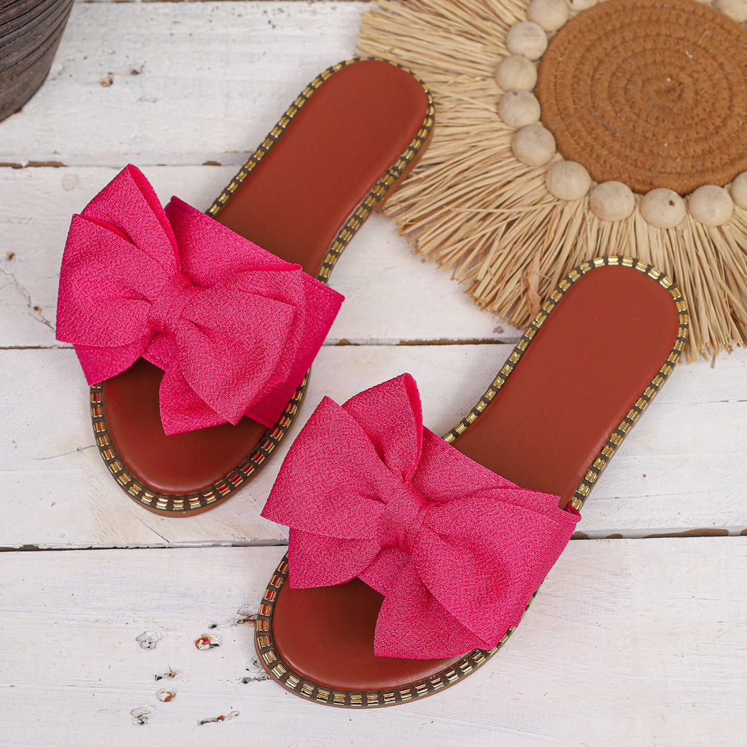 Damen elegante Slipper mit dekorativer Schleifenapplikation R&B