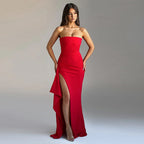 Damen Elegant Wickelmaxikleid R&B
