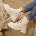 Damen Schnürboots mit robustem Profil und modischem Reißverschluss R&B