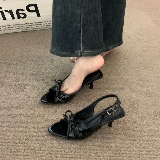Damen Slingback Sandalen mit eleganter Schleifenverzierung R&B