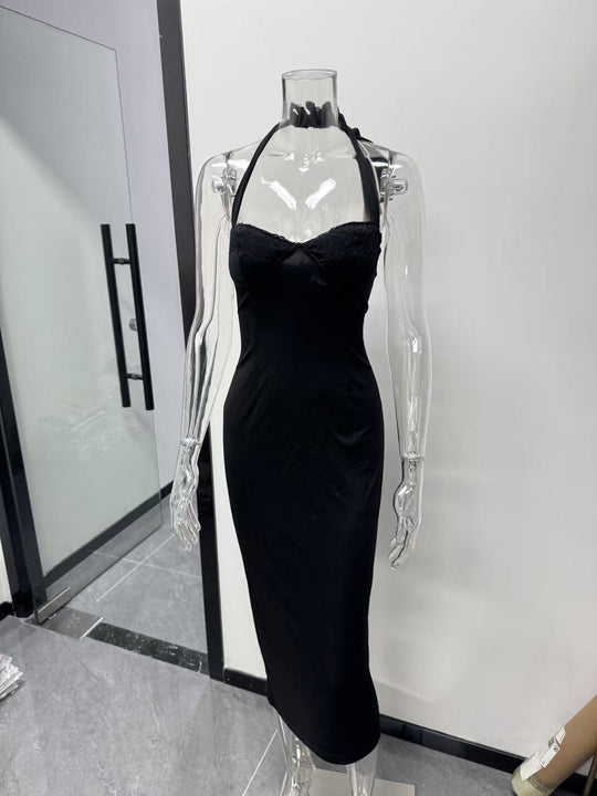 Damen Elegantes Langarm-Kleid mit raffinierter Schnürung R&B