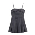 Damen Minikleid mit Rüschen und verstellbaren Trägern R&B