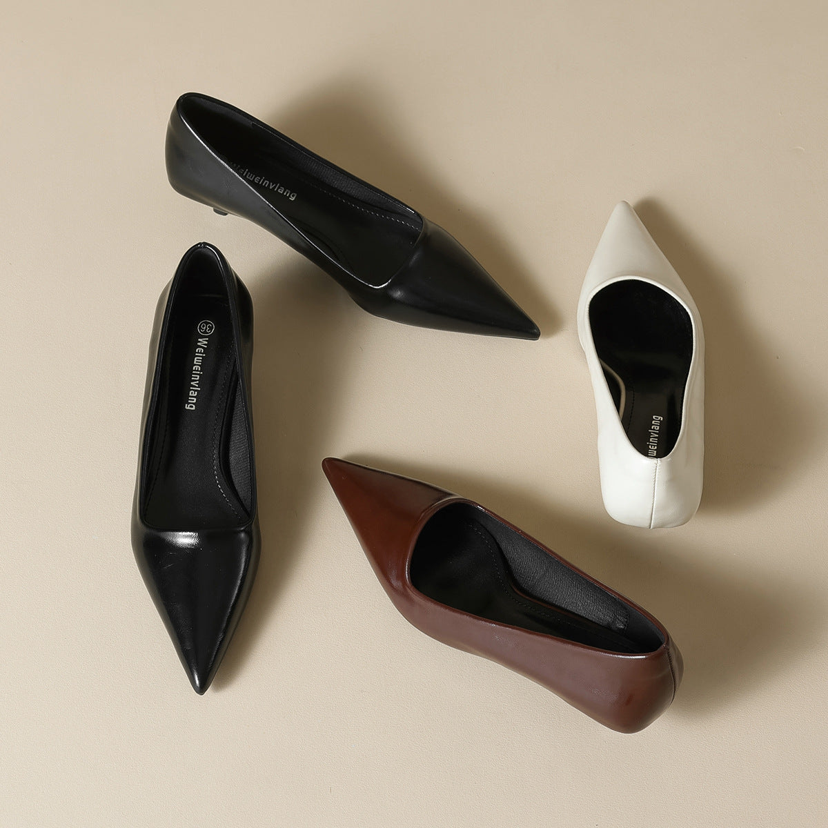 Damen elegante spitze Pumps mit komfortablem Blockabsatz