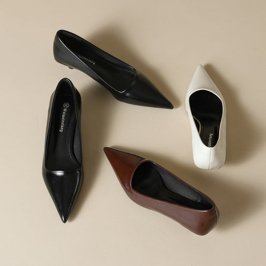 Damen elegante spitze Pumps mit komfortablem Blockabsatz R&B