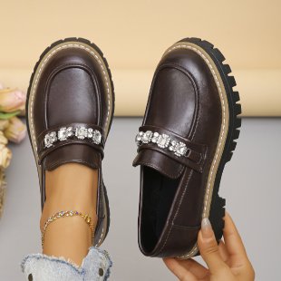 Damen Elegante und bequeme Mokassins mit dekorativen Kristallen R&B