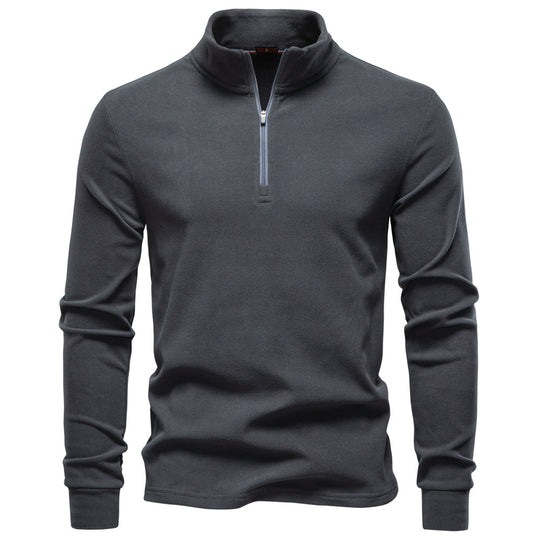 Herren funktionaler Sweatshirt mit hohem Kragen und kurzem Reißverschluss R&B