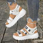 Damen Sportliche Sandalen mit verstellbaren Riemen und rutschfester Sohle R&B