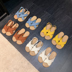 Damen modische Sandalen mit dekorativem Geflecht und komfortablem Fußbett