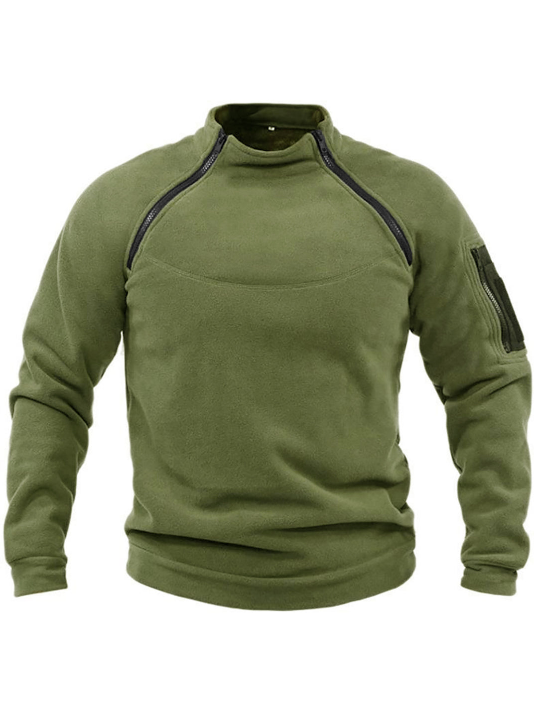 Herren Thermo-Fleecepullover mit hochschließendem Kragen und praktischen Taschen R&B