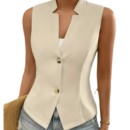 Damen taillierter ärmelloser Blazer R&B
