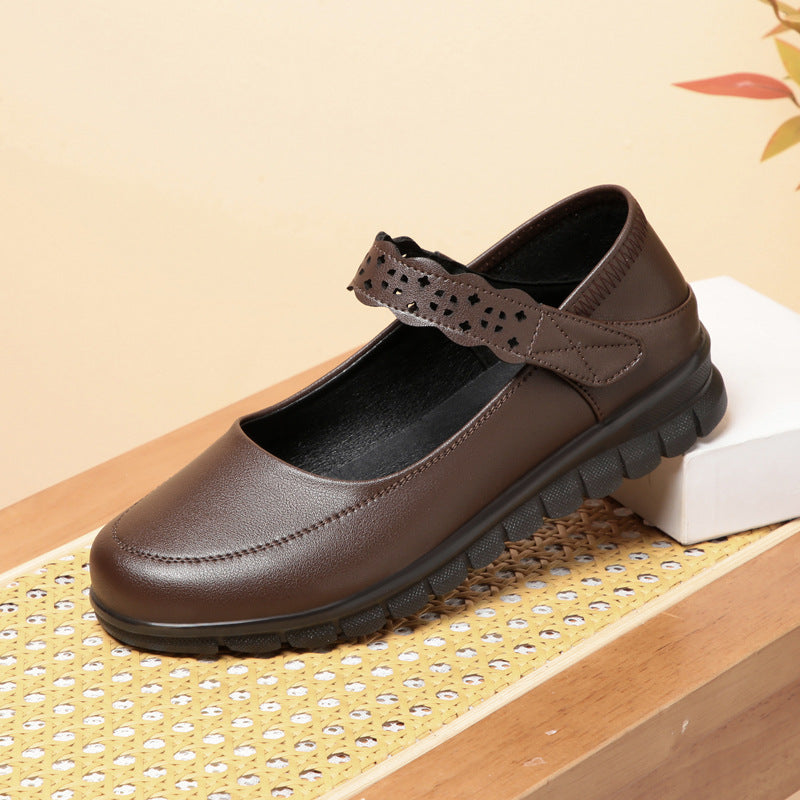 Damen Mary Jane Schuhe mit durchbrochenem Riemchen und rutschfester Sohle R&B