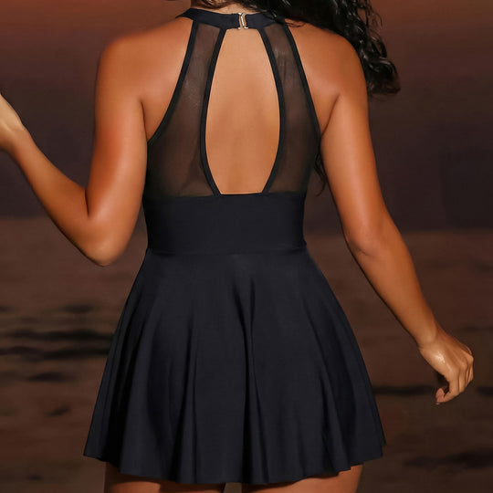 Damen Eleganter Badeanzug mit transparenten Einsätzen R&B