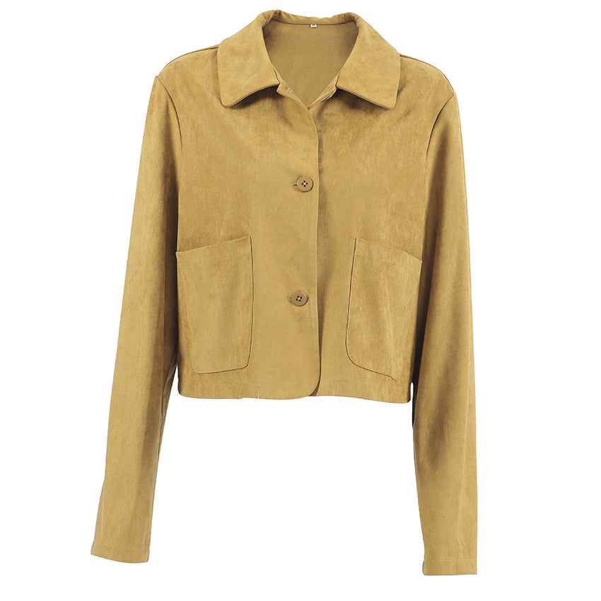 Damen Kurze Jacke mit eleganter Kragenlinie und praktischen Taschen R&B