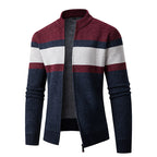 Herren modische Strickjacke mit hohem Kragen und strukturiertem Design
