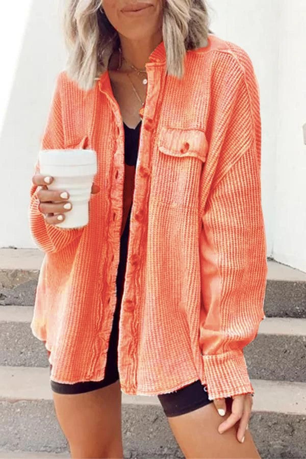Damen lässige Oversized-Hemdjacke R&B