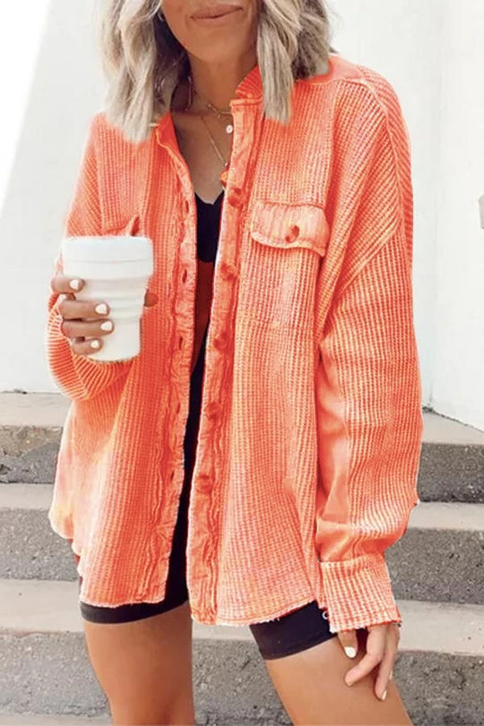 Damen lässige Oversized-Hemdjacke R&B