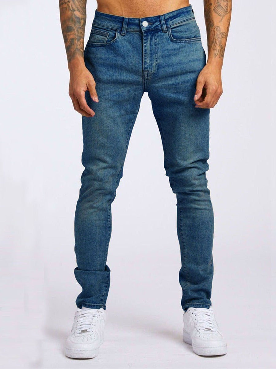 Herren Slim-Fit Jeans mit elastischem Komfortbund und modernen Details R&B