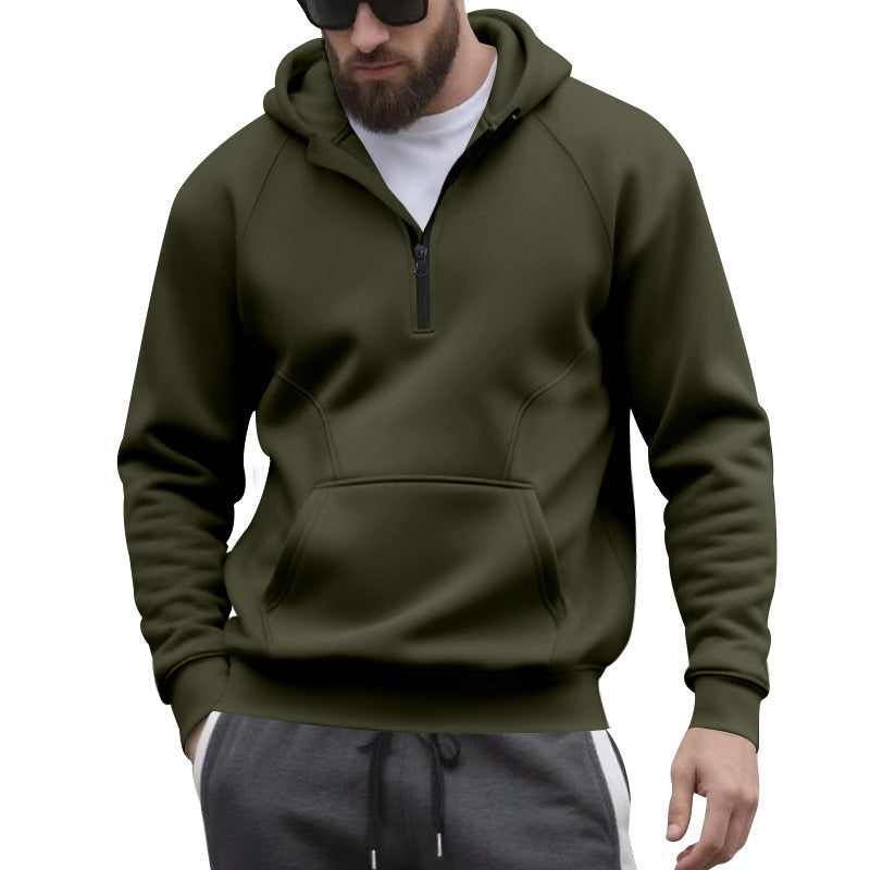 Herren Kapuzensweater mit Reißverschluss und praktischer Kängurutasche R&B