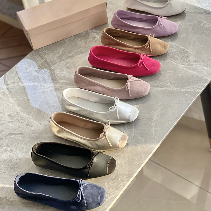 Damen Flache Ballerinas mit zierlichem Schleifenakzent R&B