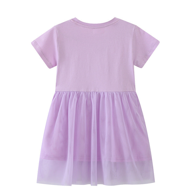 Mädchen Kleid mit floralem Stickdesign und Tüllrock R&B