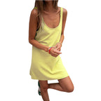 Damen Sommerliches Freizeitkleid mit tiefem Ausschnitt und leichtem Stoff R&B