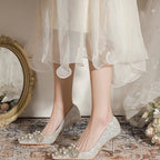 Damen Glamouröse Pumps mit strassbesetzten Perlenverzierungen R&B