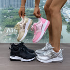 Damen Sportliche Sneakers mit modischem Metallic-Design und atmungsaktiven Einsätzen R&B