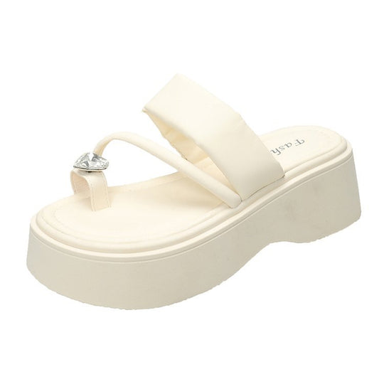 Damen Plateau-Sandalen mit funkelndem Schmuckdetail R&B