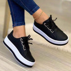 Damen Modische Plateau-Sneaker mit atmungsaktiver Obermaterialstruktur R&B