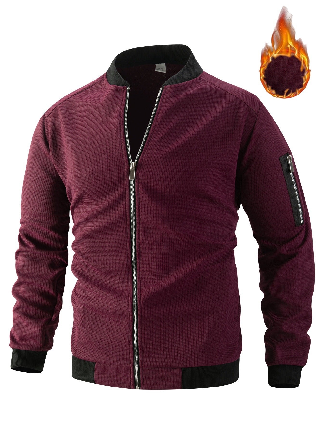 Herren Sportliche Bomberjacke mit Reißverschluss und strukturiertem Design R&B