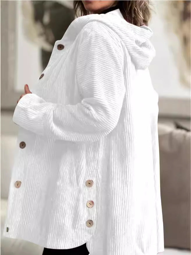 Damen Strickjacke mit Kapuze und gemütlicher Schnittführung R&B