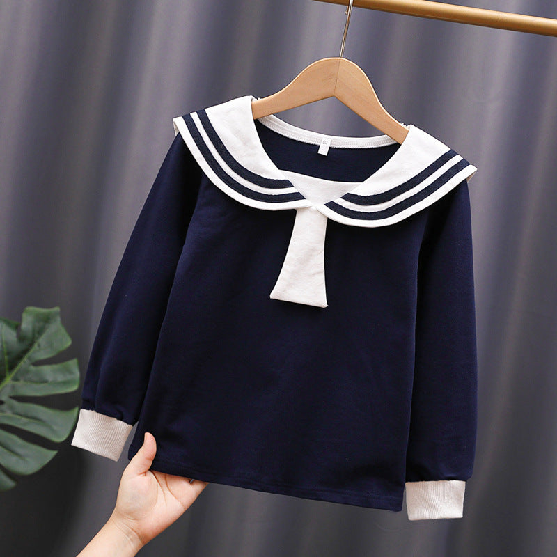 Mädchen Matrosen Sweatshirt mit stylischem Kragen R&B