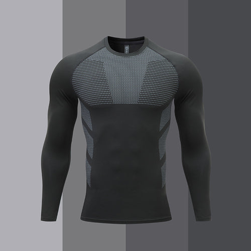 Herren Kompressions-Langarm-Sportshirt R&B