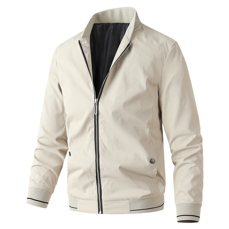 Herren modische Bomberjacke mit sportlichem Design und elastischen Bündchen